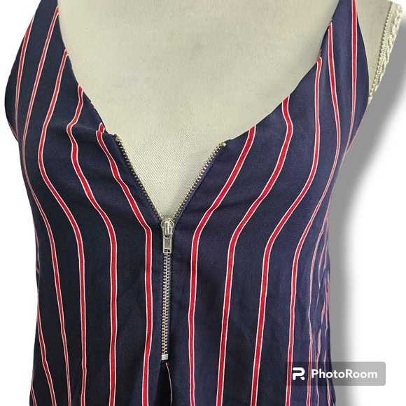 Mint | Pre Loved Singlet in Navy and red Stripe | Size 6 - Picture 2 of 6